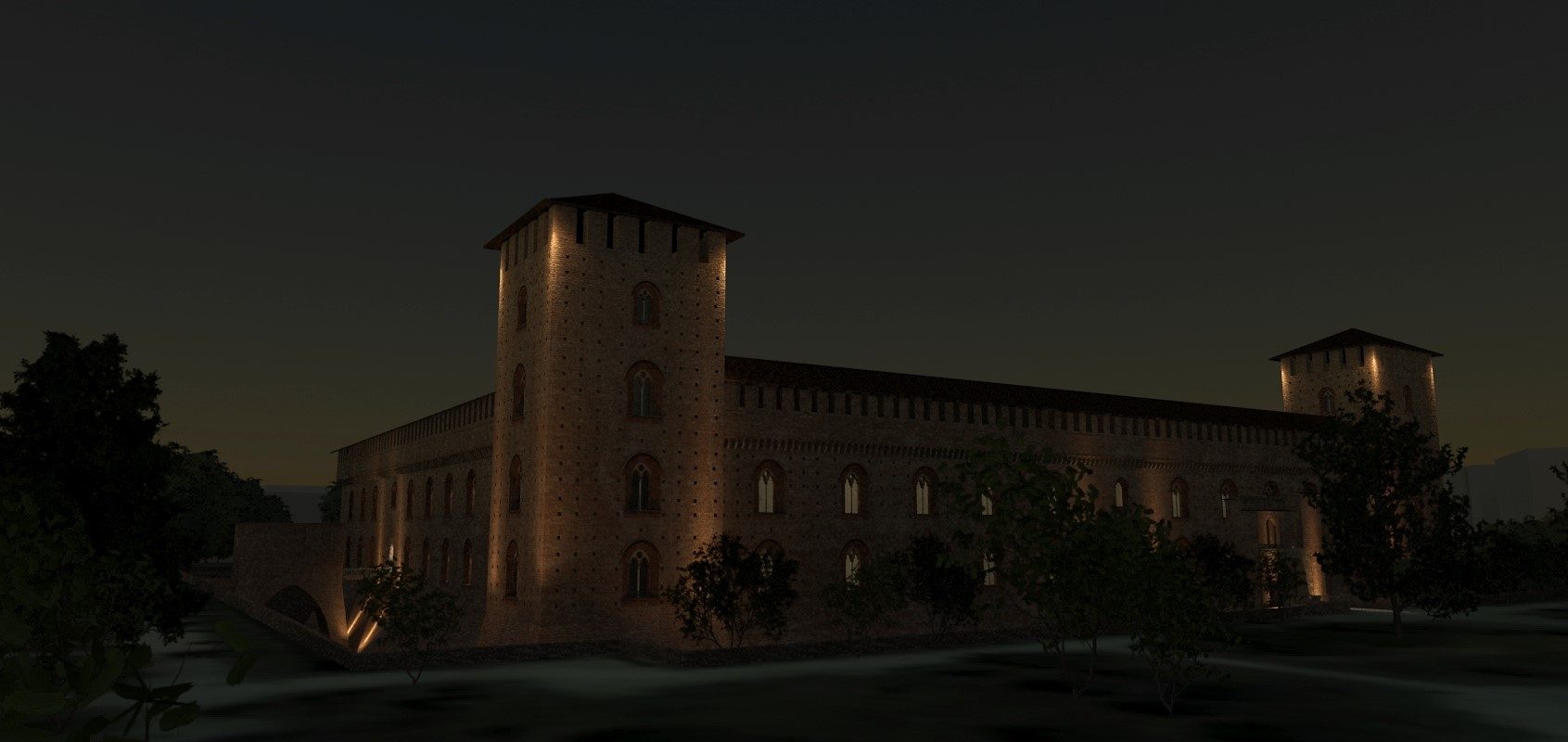 Permalink to: Pavia – Castello – Simulazione notturna