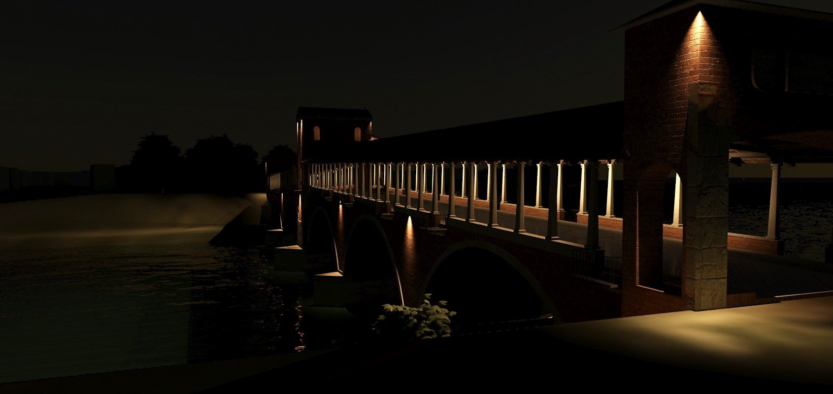 Permalink to: Pavia – Ponte coperto – Simulazione notturna